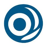 A blue and white logo with an o in the middle.