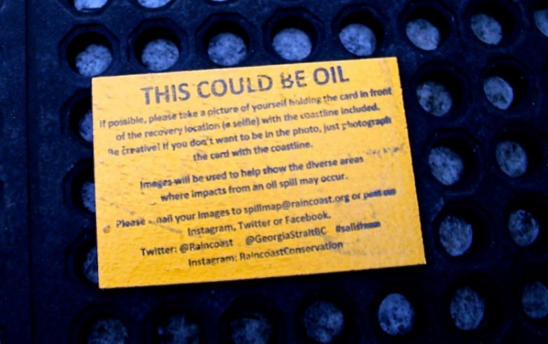 A sign that says this could be oil.