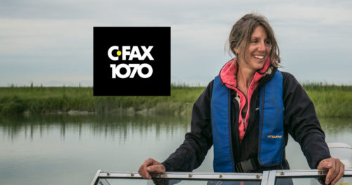 Chris Darimont close up with the CRFAX 1070 logo floating in the background.