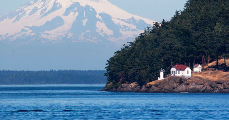 A clear day at Turn Point, on the Salish Sea.