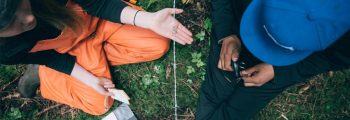 Megan Adams collaborates on a hair snag in Heiltsuk territory for the RACS lab.