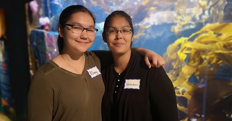 Kloey and her mom, Vernadean, from Cowichan Secondary, SD79, in Duncan.