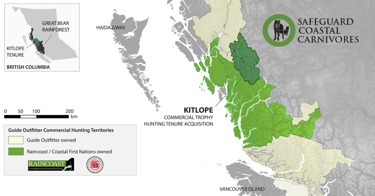 Map of the Kitlope commercial hunting tenure in the Great Bear Rainforest, BC.