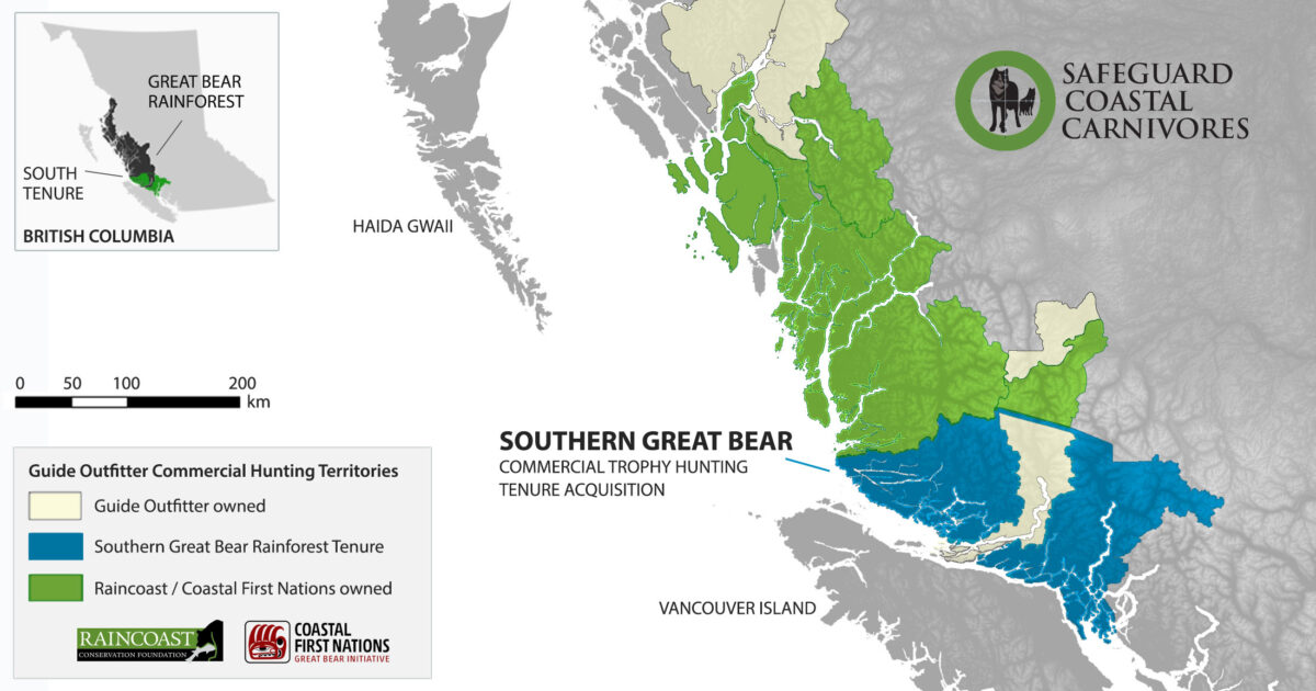 The Southern Great Bear Rainforest tenure map in the Great Bear Rainforest.