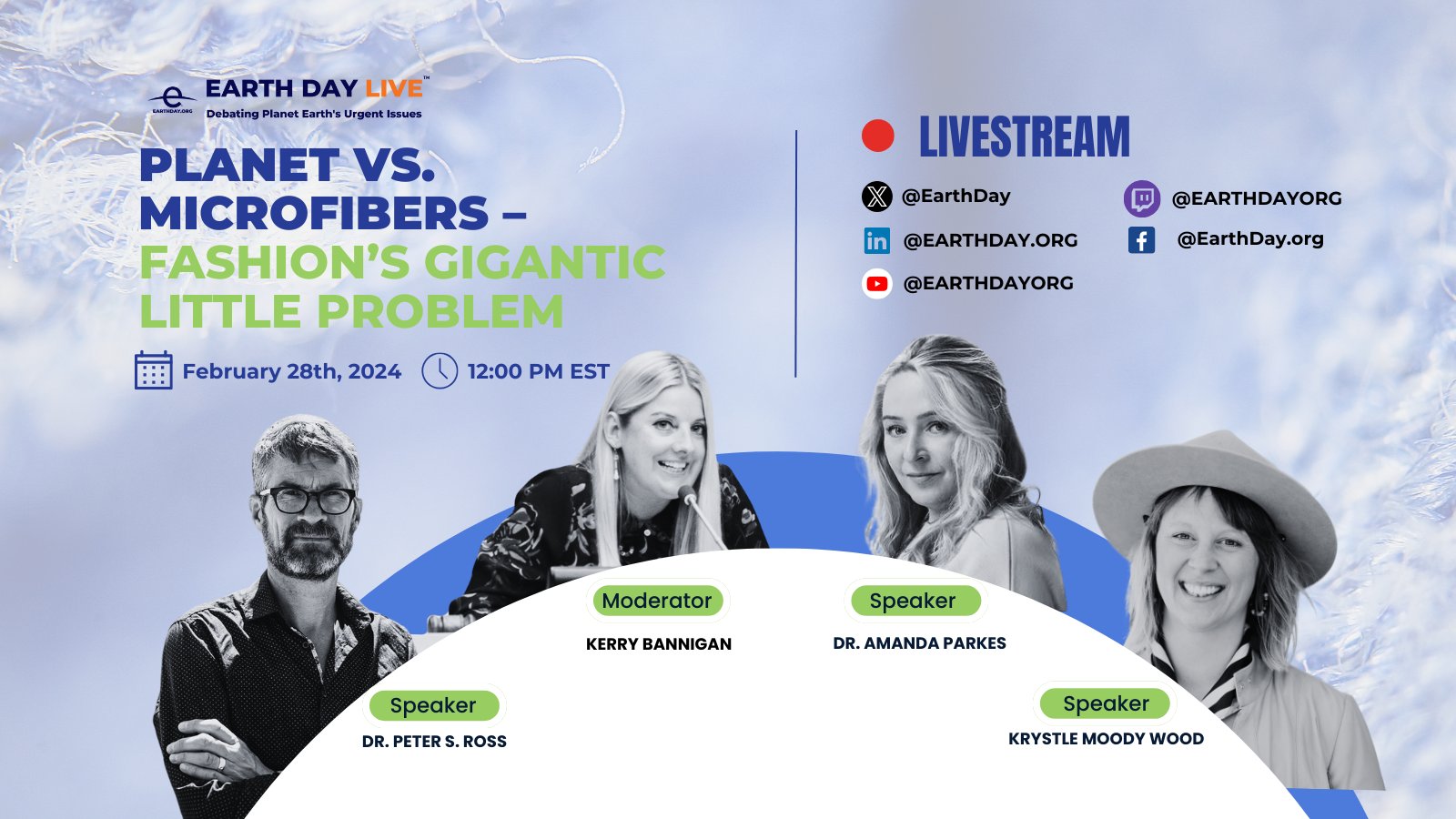 Planet vs. Microfibers: Fashion’s Gigantic Little Problem on Earth Day Live, February 28th.