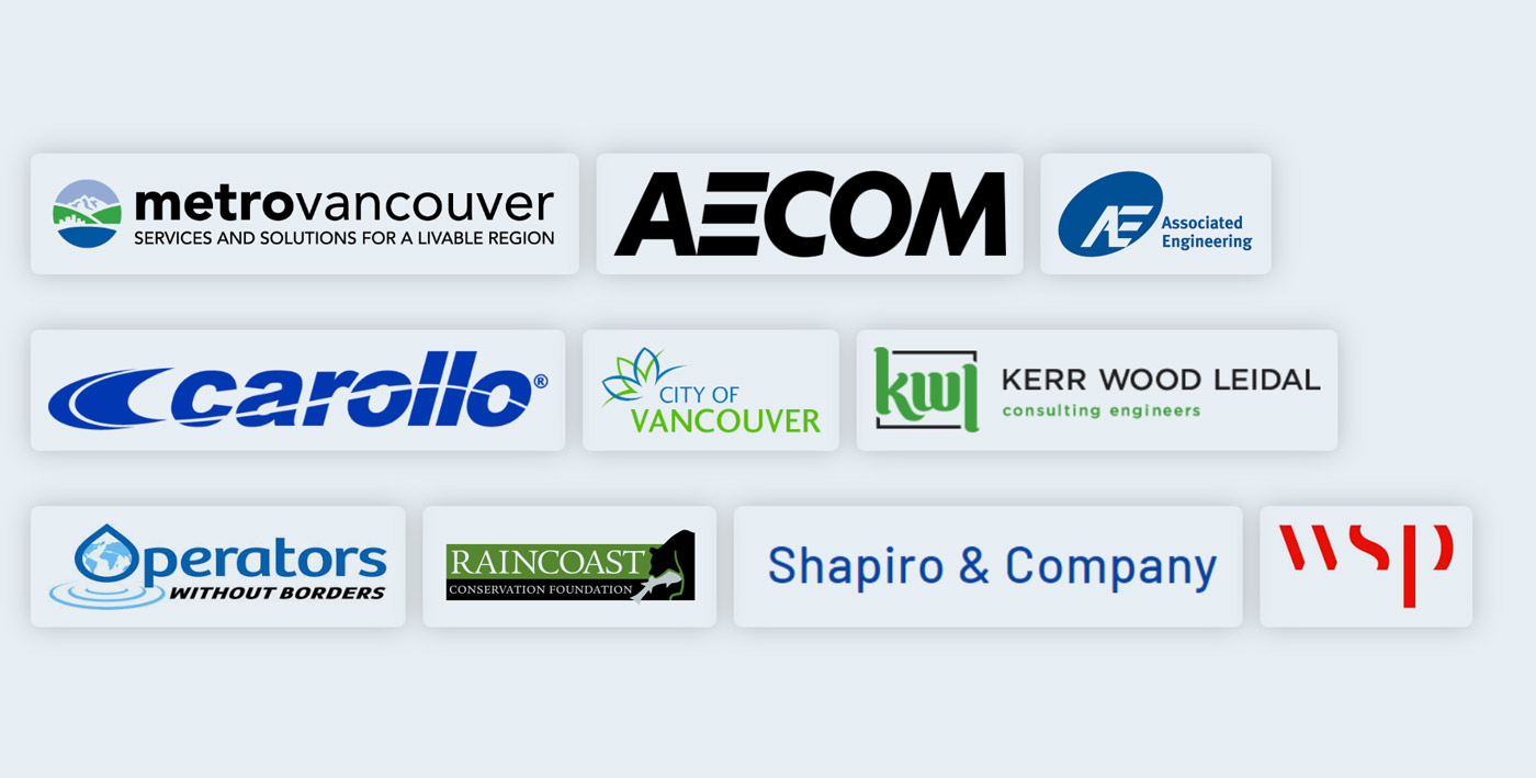 Sponsors for the UBC West networking event including Raincoast Conservation Foundation.