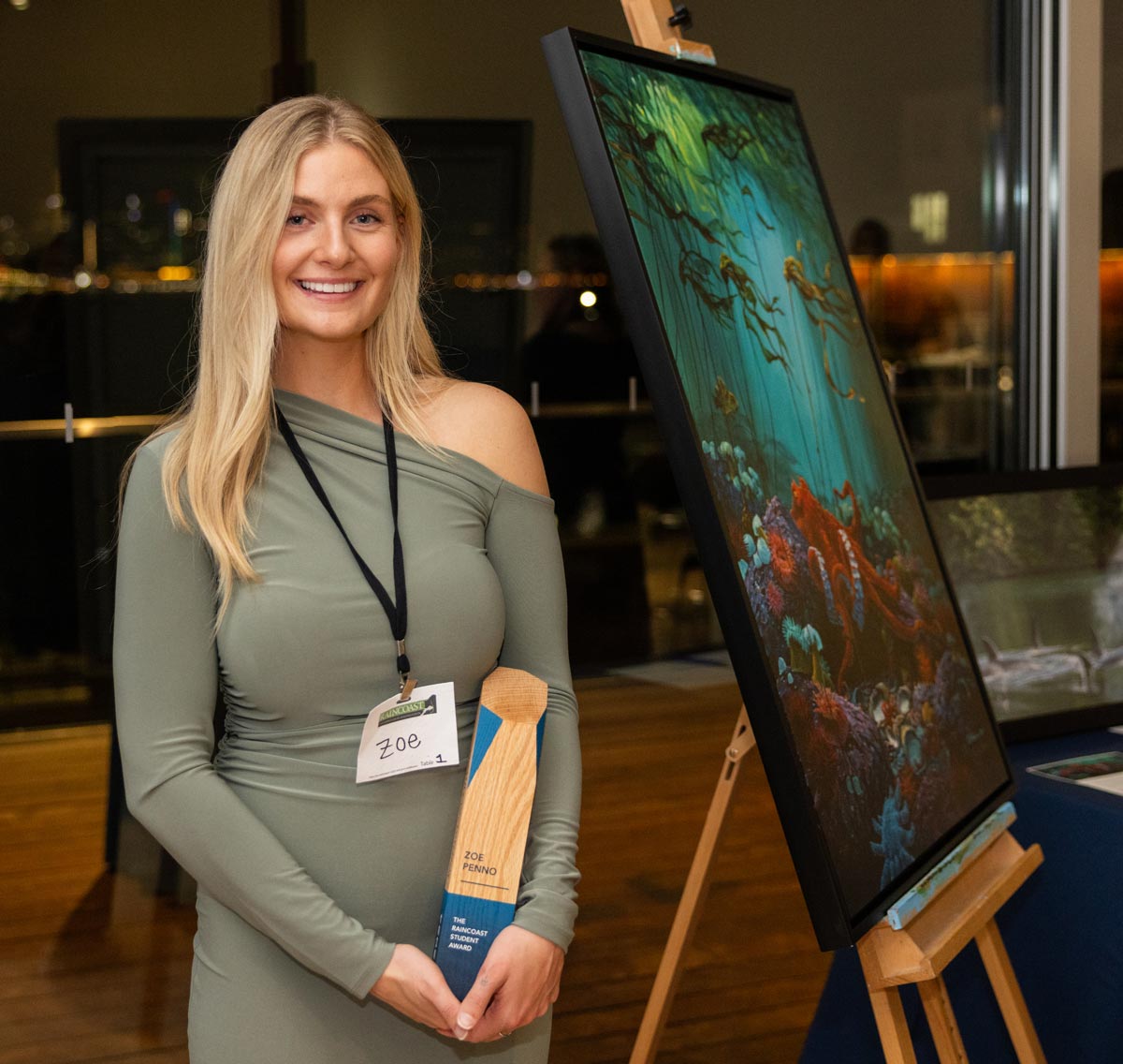 Zoe Penno, the 2024 winner of the The Raincoast Student Award.