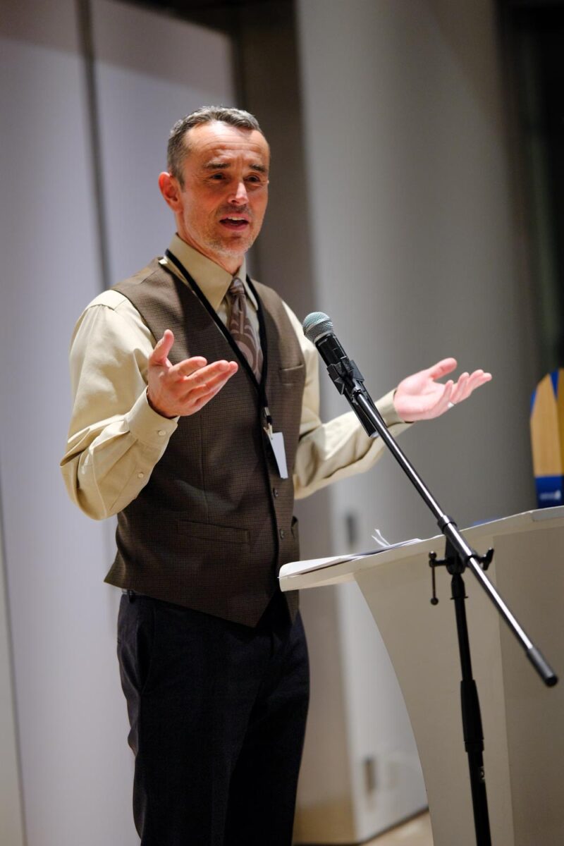 Chris Darimont, Raincoast Chair of Applied Conservation Science Lab at the University of Victoria, introduces the North Award for Lifetime Contribution to Ocean Conservation.