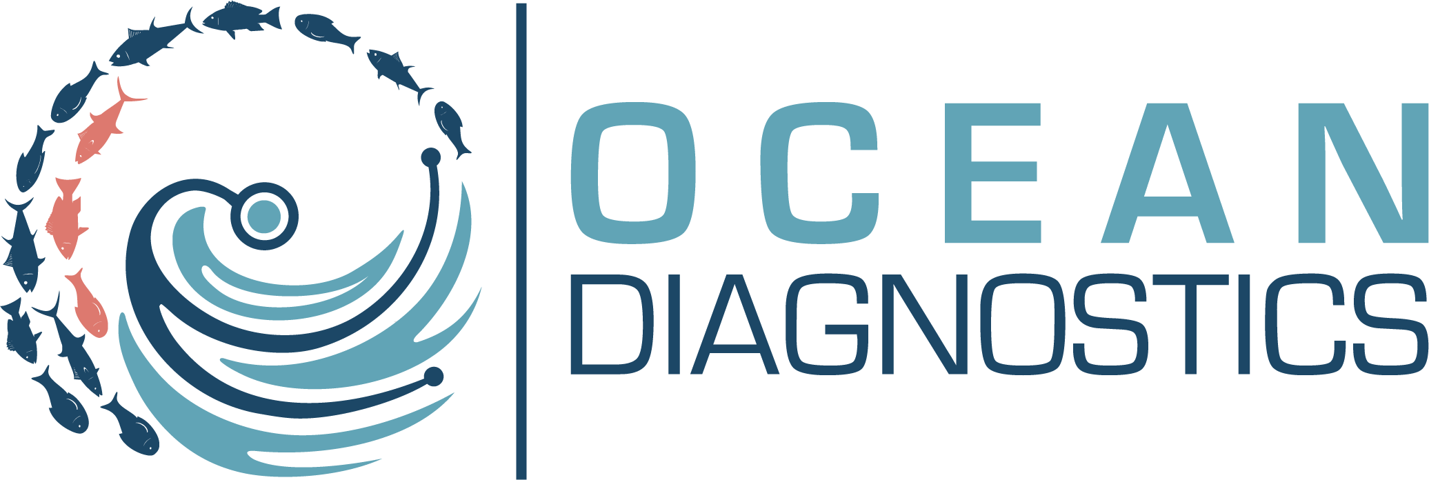 Ocean Diagnostics logo with a swirly ocean icon.