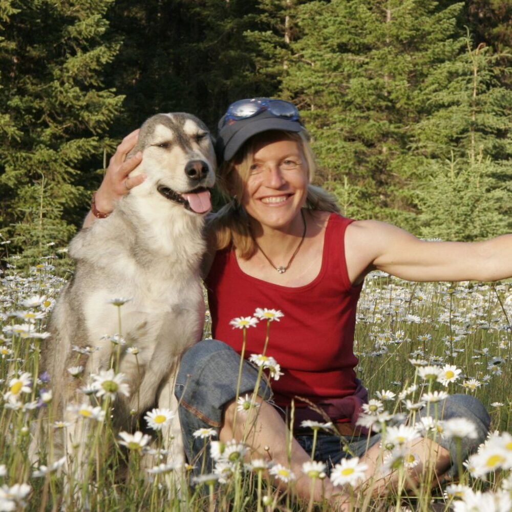 Gudrun and her dog Nahanni.