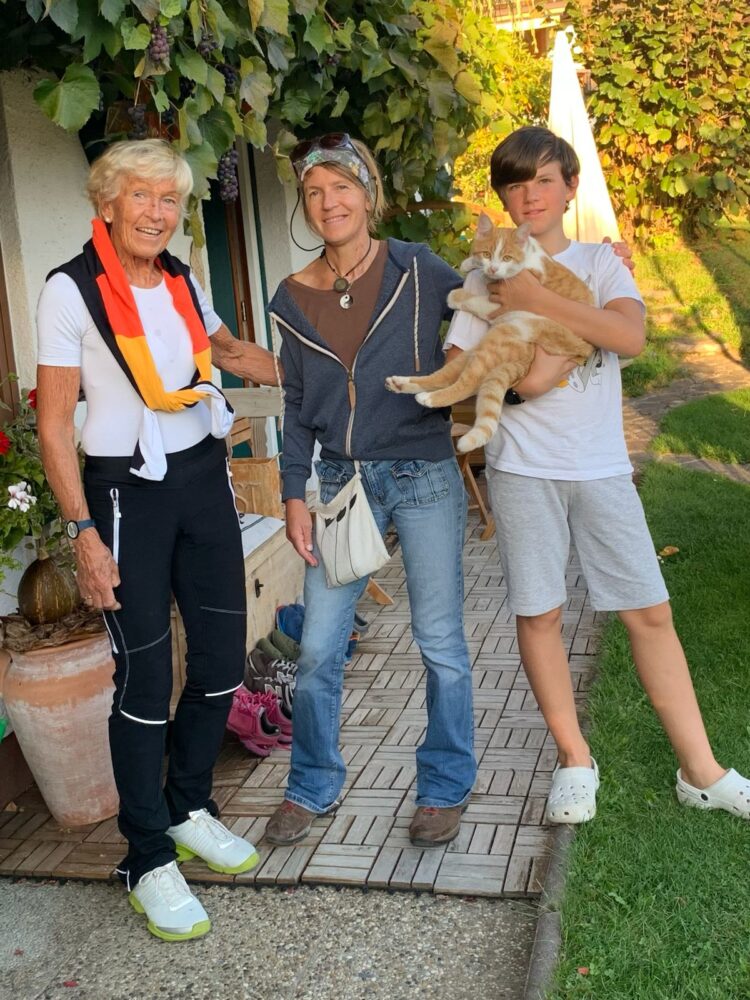 Gudrun with her mother Edeltraud Pflüger and son Conrad, October 2021.