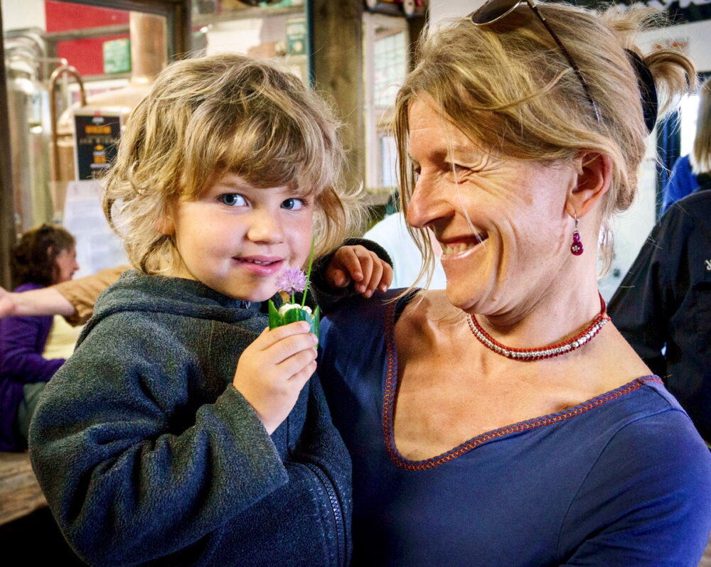 Gudrun and her son, Conrad, in 2013.