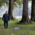 Murray Ned walks along side the Fraser River.