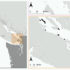 Map of all locations where species-positive killer whale (Orcinus orca; n = 56) and humpback whale (Megaptera novaeangliae; n = 18) flukeprint samples were collected across British Columbia (Canada). Map of wider British Columbia (left) indicates the two study sites: North coast (pink; top right) and south coast (orange; bottom right). Inset map (top left) shows both study sites (red) in relation to the North American continent. All samples were collected under Fisheries and Oceans Canada Marine Mammal License 18 (MML18).
